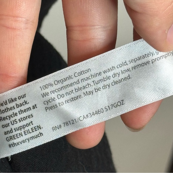 Eileen Fisher 100% Organic Cotton Short Sleeve Mini Dress Pockets - Picture 6 of 8